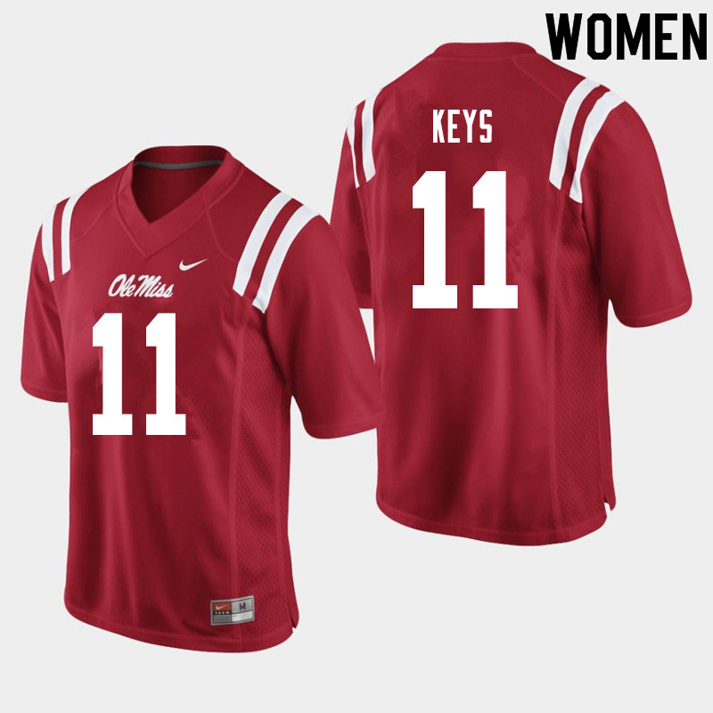 Women #11 Austin Keys Ole Miss Rebels College Football Jerseys Sale-Red